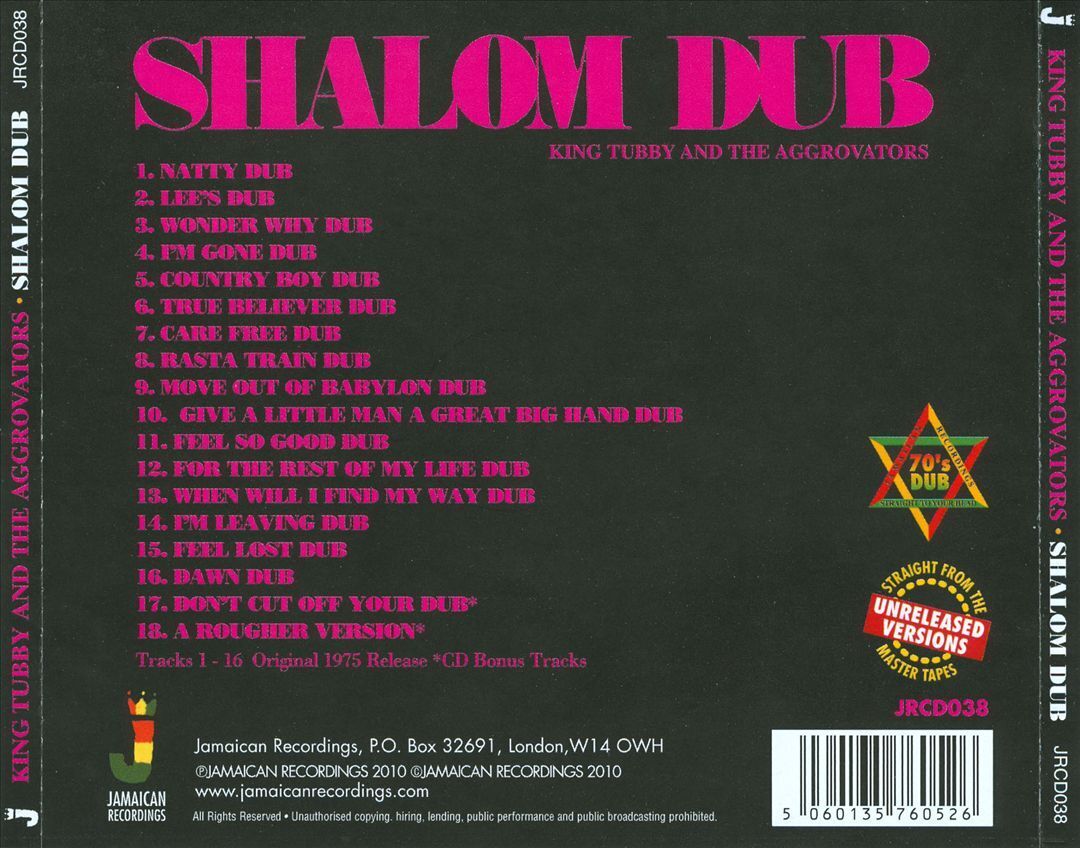 King Tubby and The Aggrovators - Shalom Dub